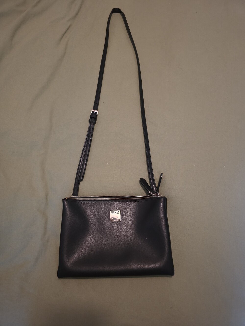 Black Leather Guess Purse